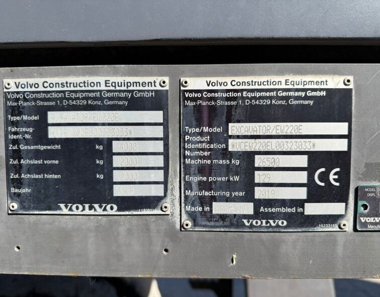 VOLVO  EW220E ***RAISING CAB***